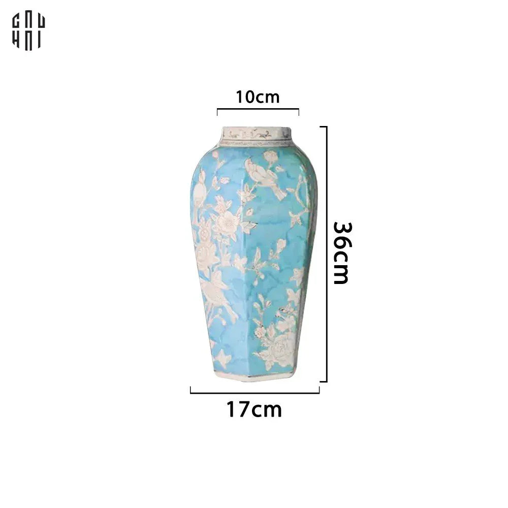 BÌNH HOA THIÊN HỰU LAM NGUYỆT-CẬU HAI HOME DECOR