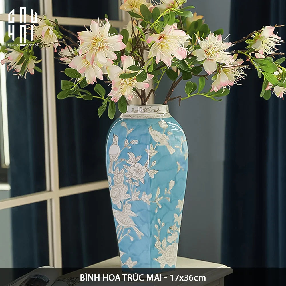 BÌNH HOA THIÊN HỰU LAM NGUYỆT-CẬU HAI HOME DECOR