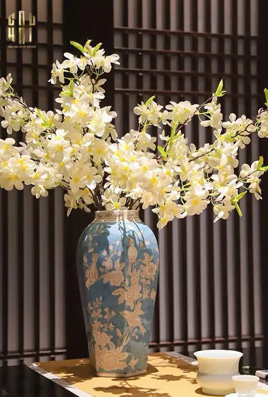 BÌNH HOA THIÊN HỰU LAM NGUYỆT-CẬU HAI HOME DECOR