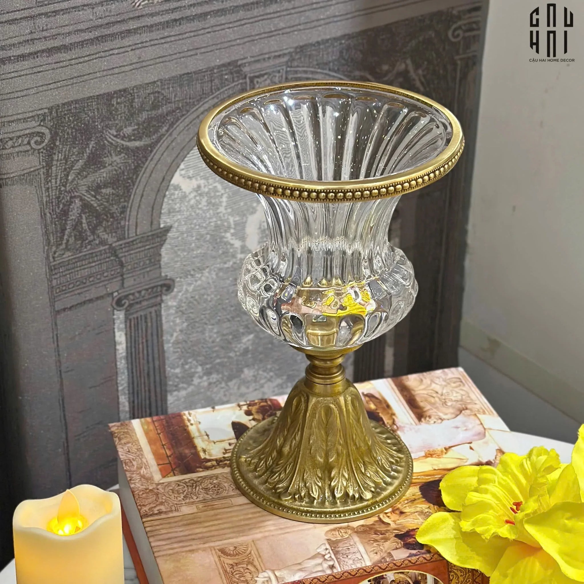 BÌNH HOA THUỶ TINH BRONZE GLASS MILNER-CẬU HAI HOME DECOR