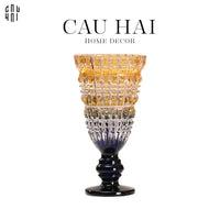 Bình Hoa Thuỷ Tinh Critalleries Lumière Amber Aquarius Goblet H30-CẬU HAI HOME DECOR