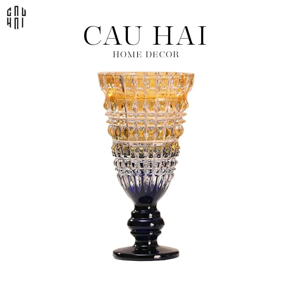 Bình Hoa Thuỷ Tinh Critalleries Lumière Amber Aquarius Goblet H30-CẬU HAI HOME DECOR