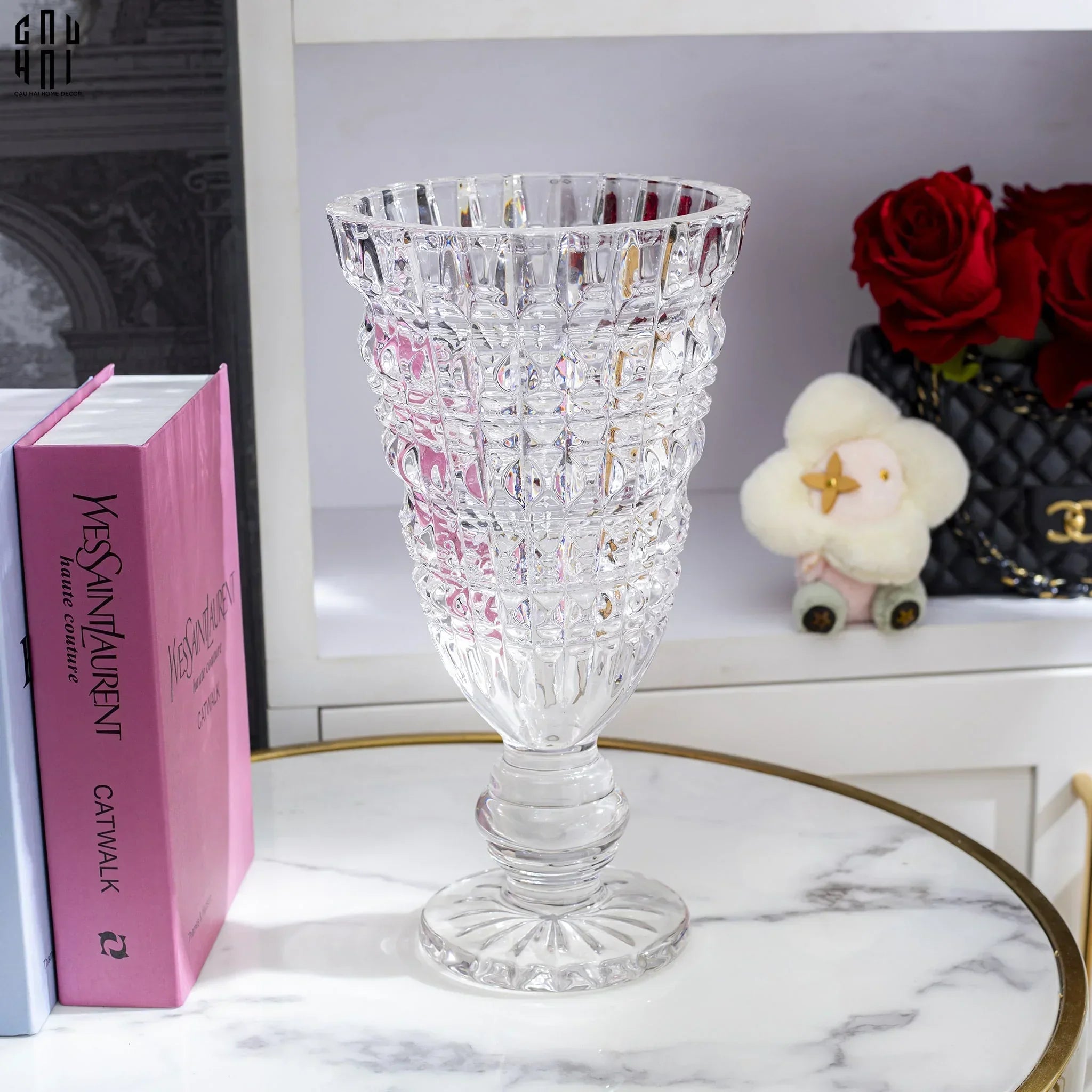 Bình Hoa Thuỷ Tinh Critalleries Puréte Goblet H29-CẬU HAI HOME DECOR