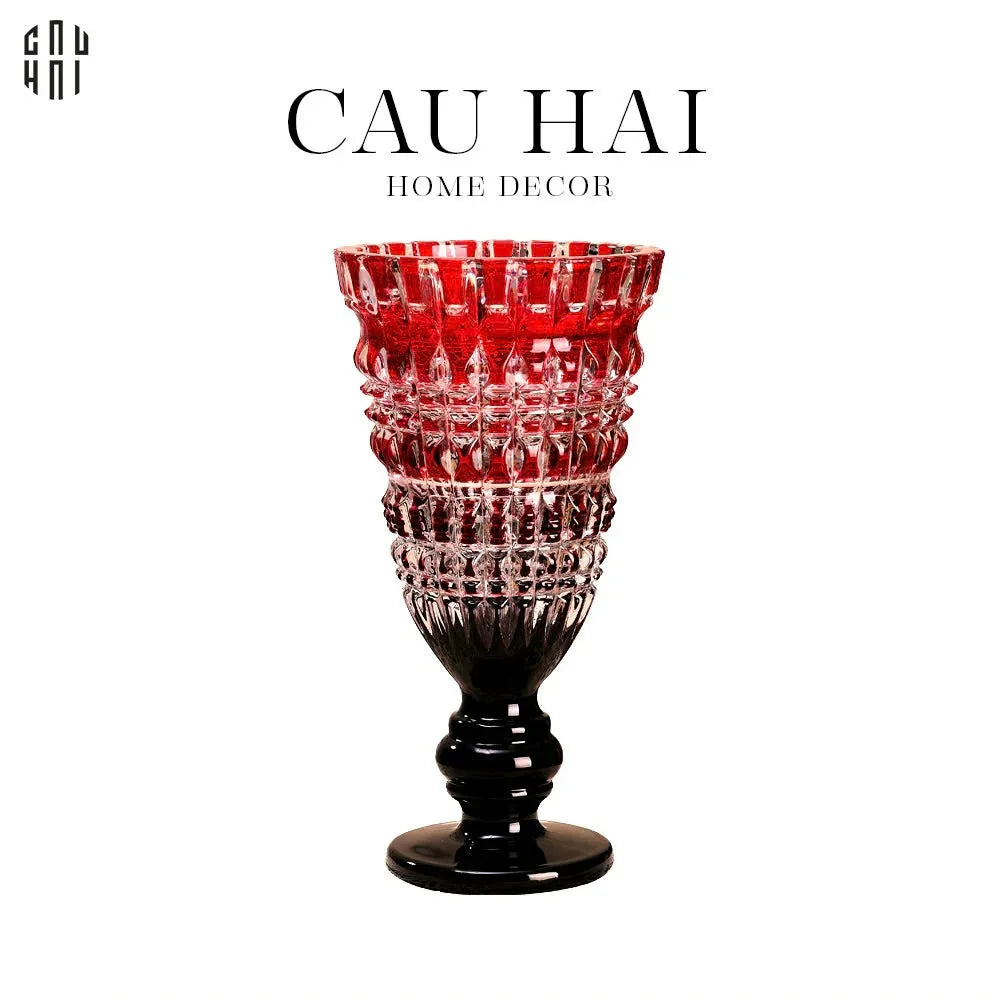 Bình Hoa Thuỷ Tinh Critalleries Ruby Crimson Mystic H30-CẬU HAI HOME DECOR