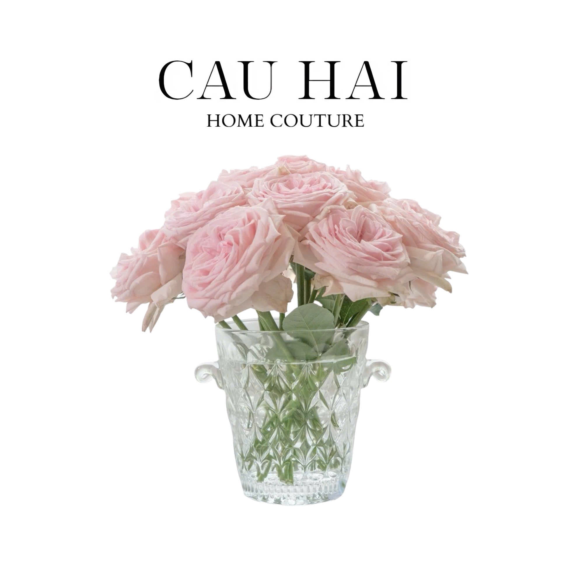 BÌNH HOA THỦY TINH CRYSTAL BLOOM BUCKET-CẬU HAI HOME DECOR