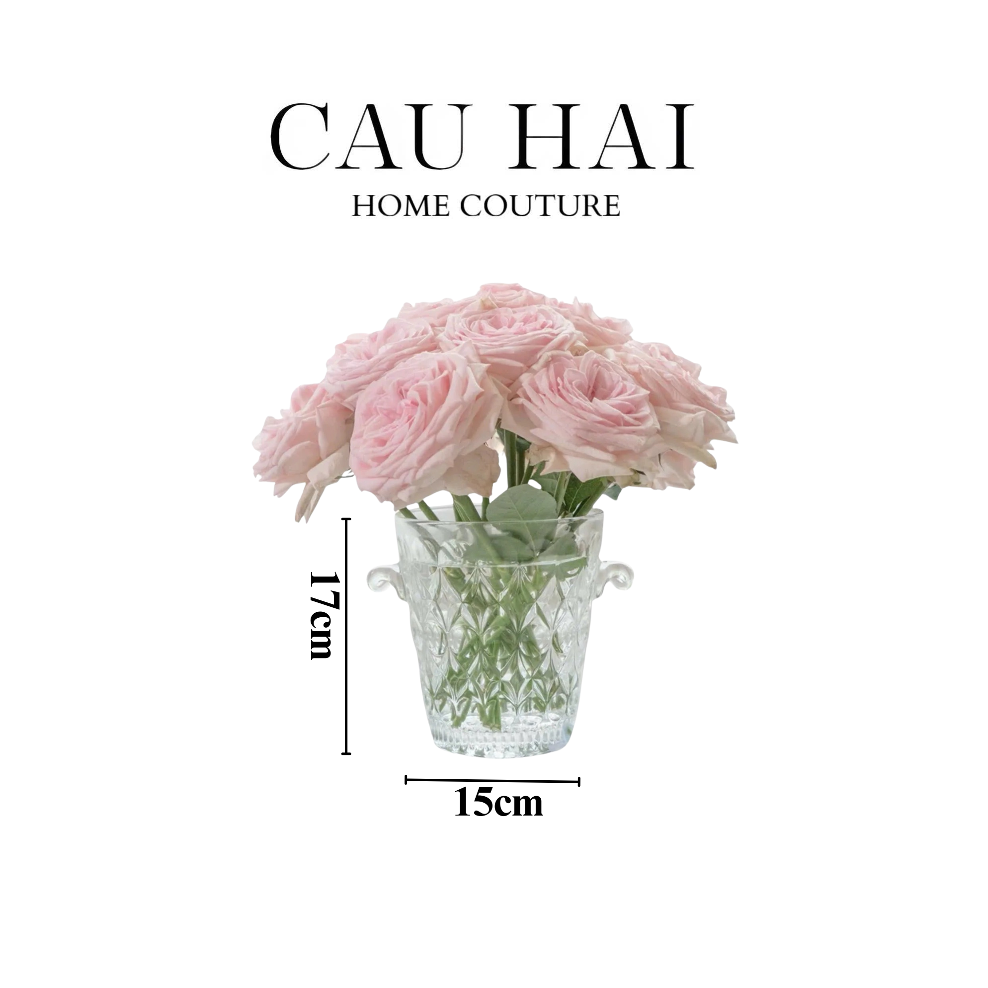 BÌNH HOA THỦY TINH CRYSTAL BLOOM BUCKET-CẬU HAI HOME DECOR