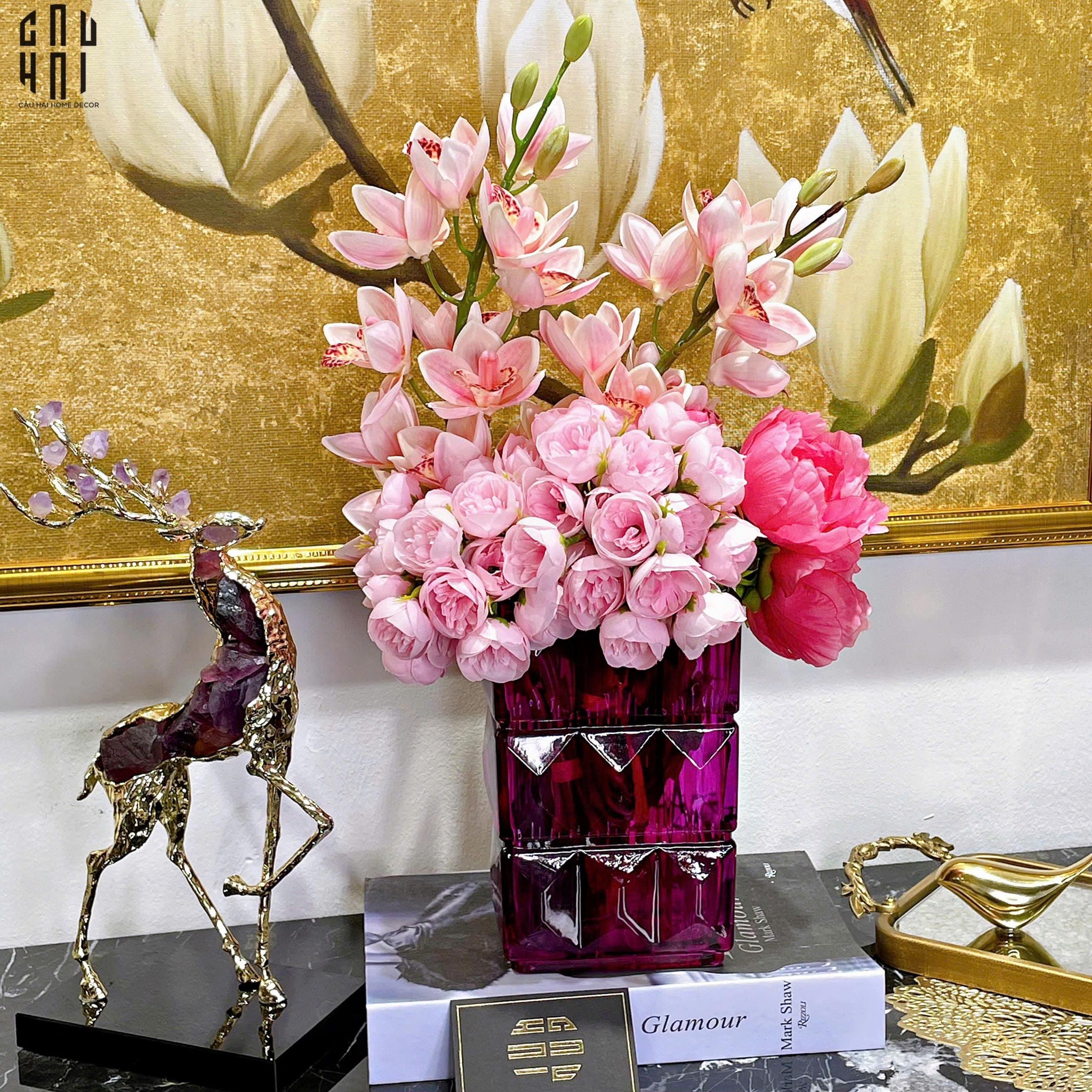 Bình Hoa Thuỷ Tinh Gerald - Purple-CẬU HAI HOME DECOR