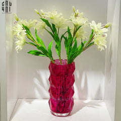 Bình Hoa Thuỷ Tinh Lilac Fuchsia Diamond Facetté H27-CẬU HAI HOME DECOR