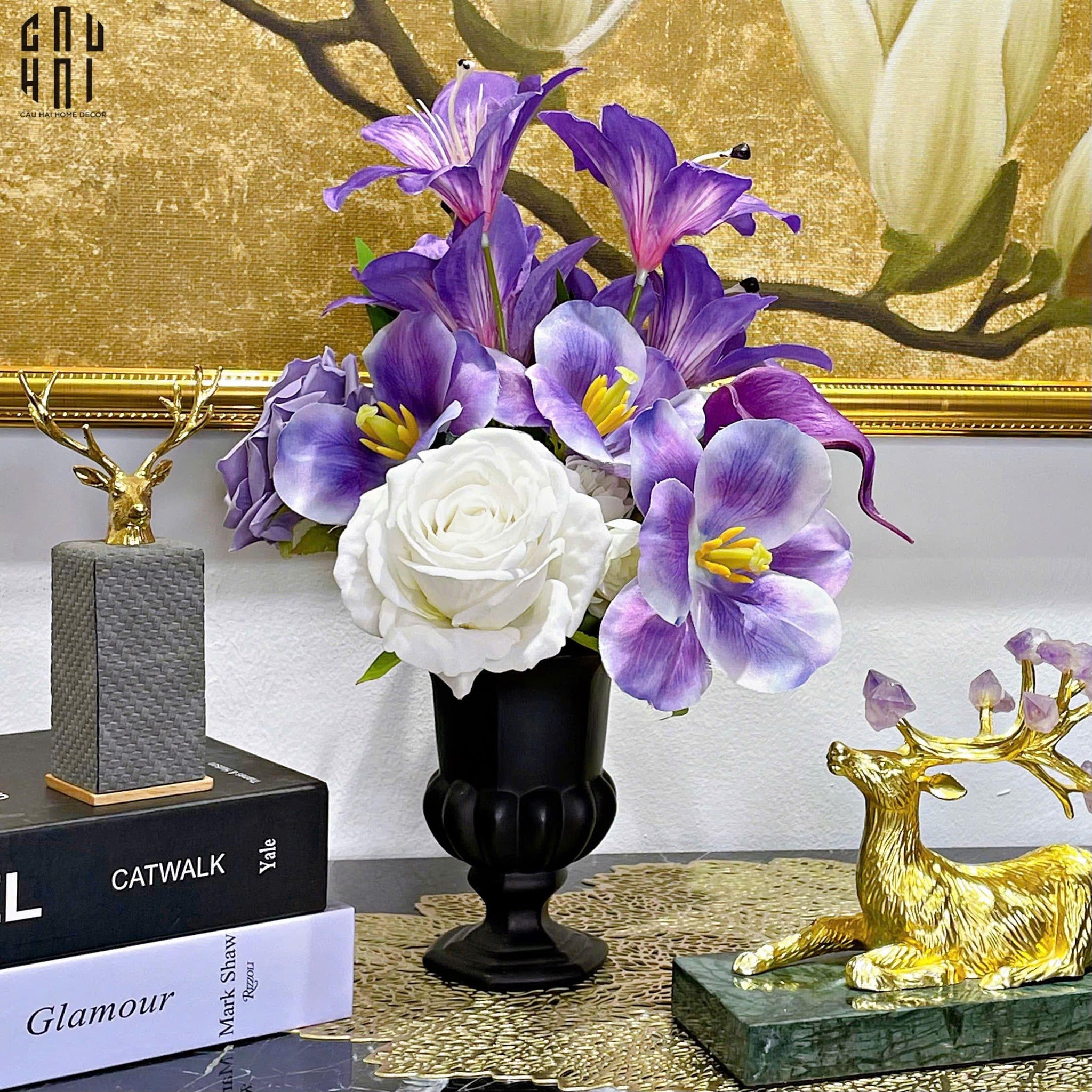 BÌNH HOA THUỶ TINH MINI KRISTINA - BLACK-CẬU HAI HOME DECOR