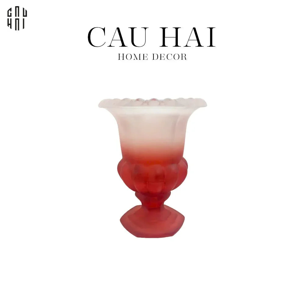 BÌNH HOA THUỶ TINH MINI KRISTINA - RED-CẬU HAI HOME DECOR