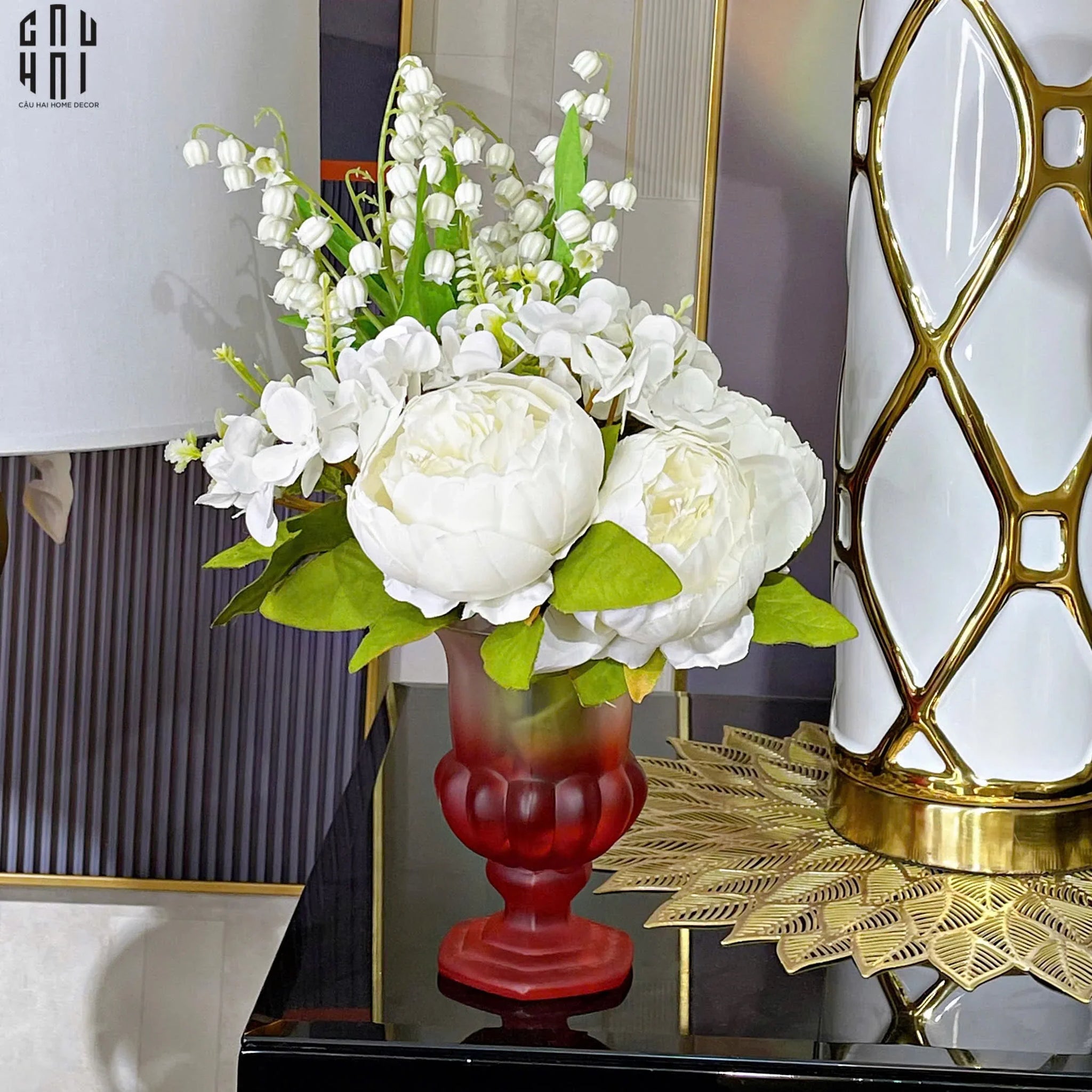 BÌNH HOA THUỶ TINH MINI KRISTINA - RED-CẬU HAI HOME DECOR