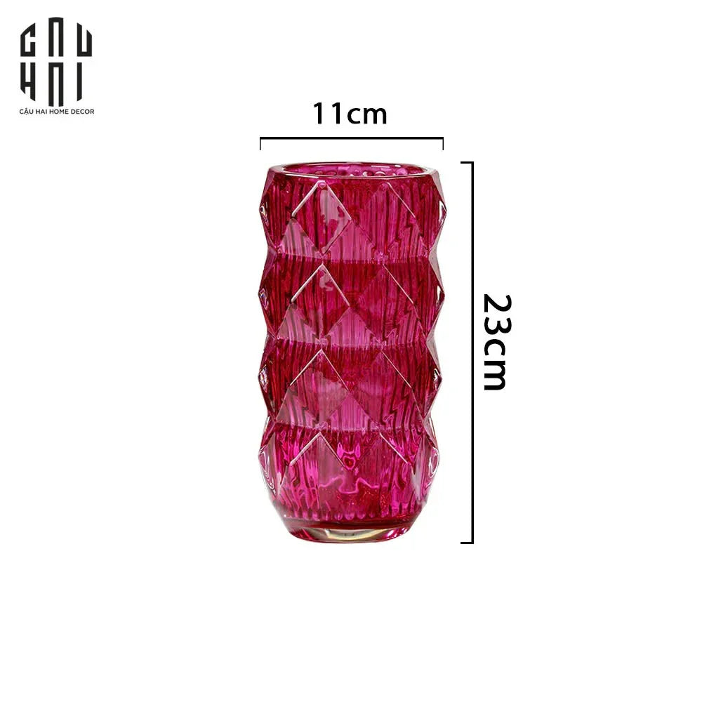Bình Hoa Thuỷ Tinh Ruby Gothic - CẬU HAI HOME DECOR
