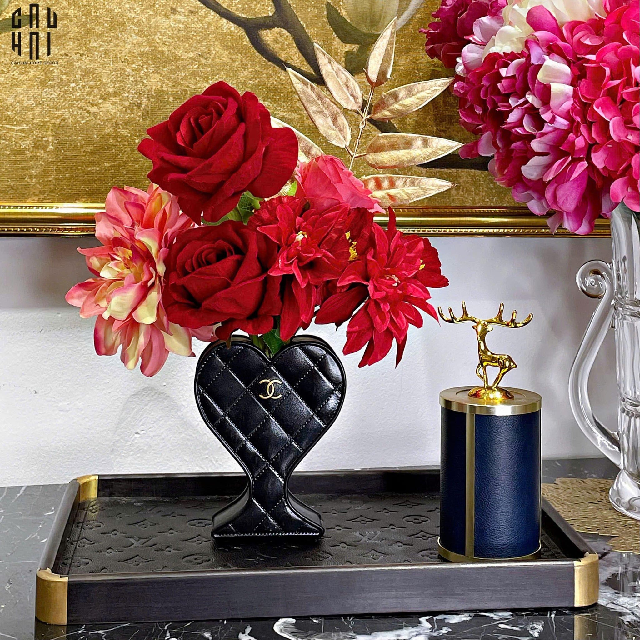 BÌNH HOA TRANG TRÍ MINI COMPOSITE BLACK SWEETHEART COCO-CẬU HAI HOME DECOR