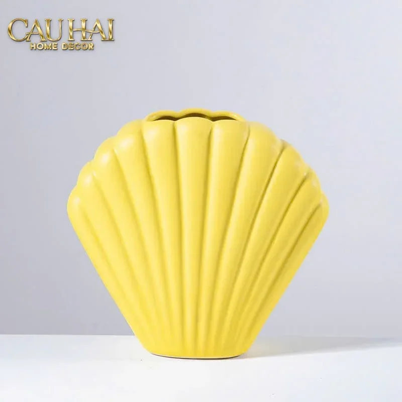 Bình Hoa Vỏ Sò Sienna Coastal Shell Vase H25-CẬU HAI HOME DECOR