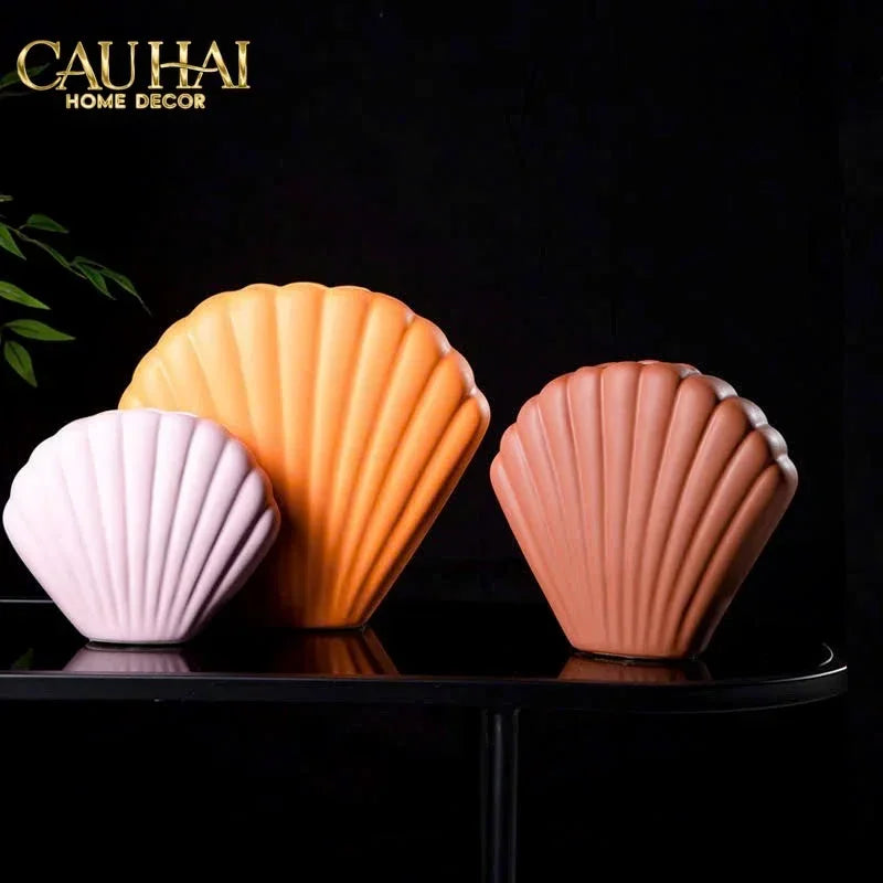 Bình Hoa Vỏ Sò Sienna Coastal Shell Vase H25-CẬU HAI HOME DECOR