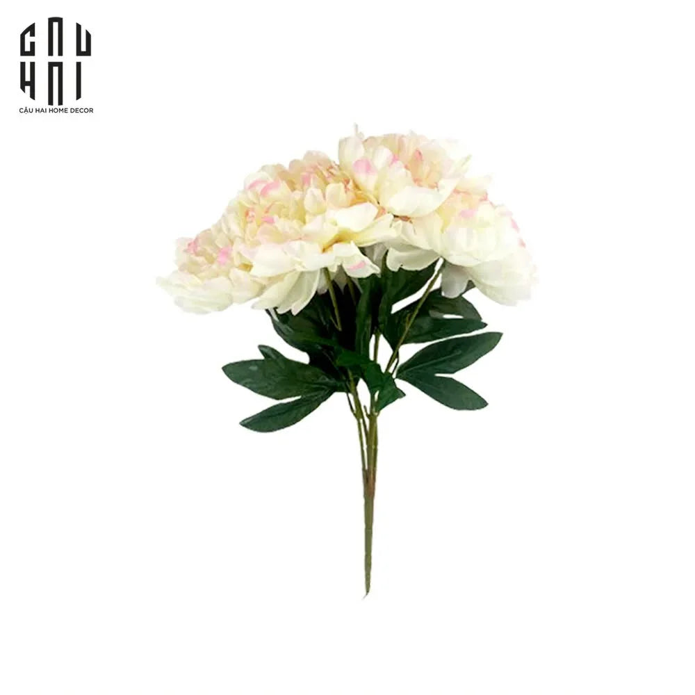 BÓ 5 HOA MẪU ĐƠN PEONY HỒNG BABE-CẬU HAI HOME DECOR