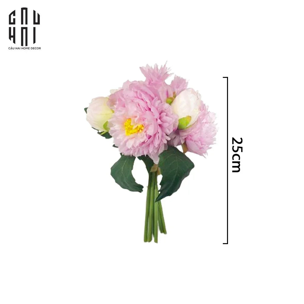 BÓ 7 HOA MẪU ĐƠN PEONY MIX-CẬU HAI HOME DECOR