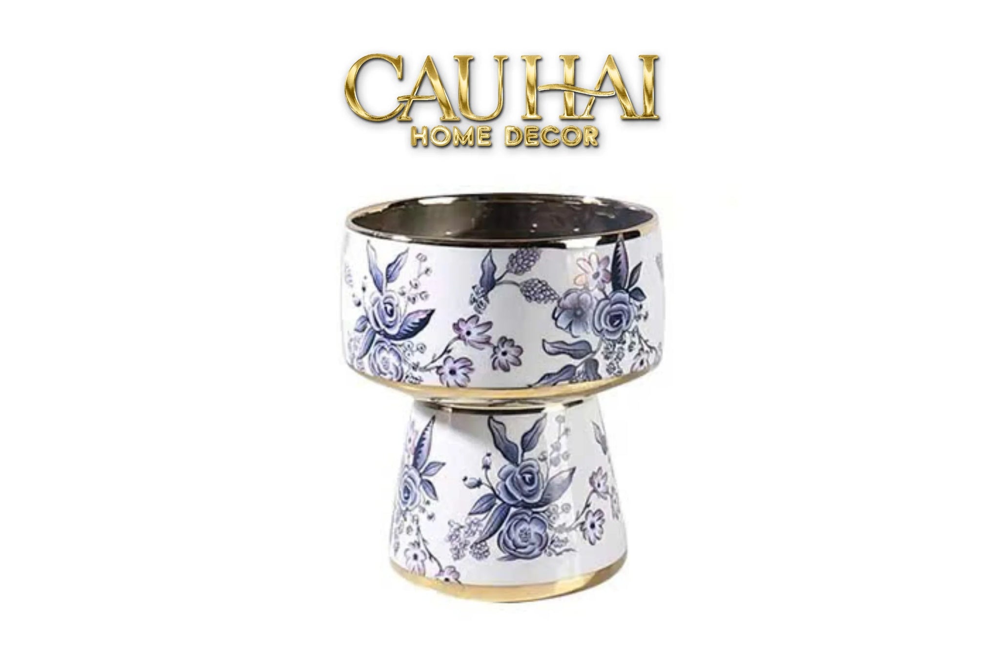 Bộ Bình Hoa Indochine Thanh Hoa Cát Lợi Tường Hoà Indigo Porcelain Vases-CẬU HAI HOME DECOR
