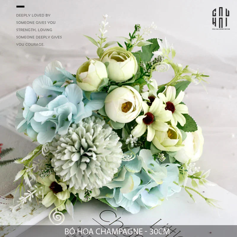 BÓ HOA CHAMPAGNE-CẬU HAI HOME DECOR