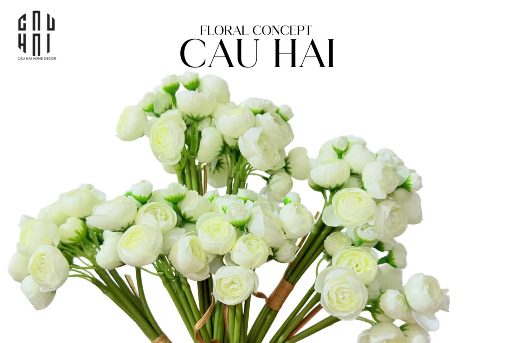 Bó Hoa Mao Lương Mini - Trắng - CẬU HAI HOME DECOR