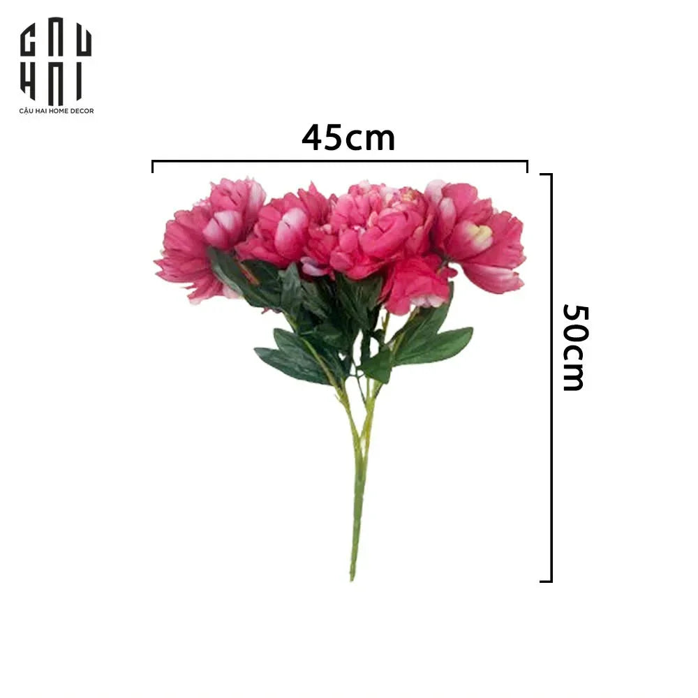 BÓ HOA MẪU ĐƠN HỒNG TÍM 5 BÔNG-CẬU HAI HOME DECOR