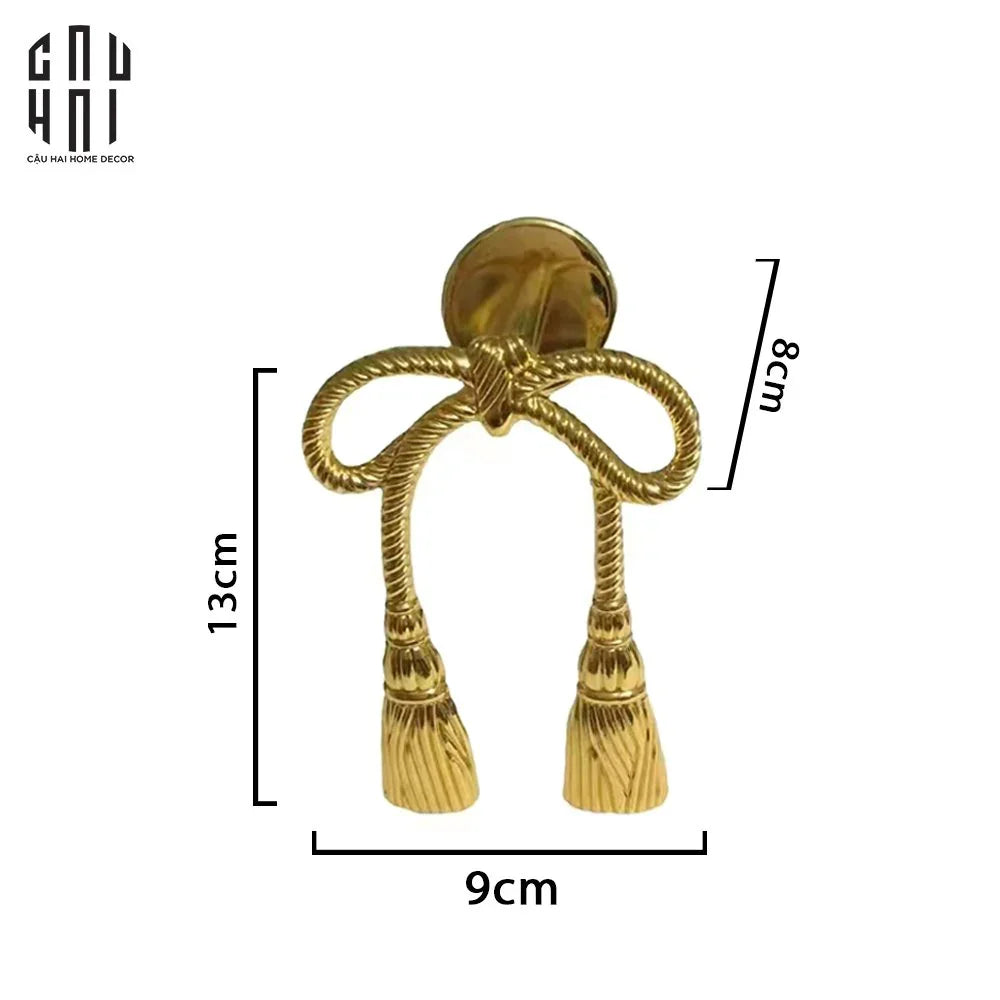 SET CỘT MÀN ĐỒNG BOWS BRASS CURTAIN TIEBACK 2PCS-CẬU HAI HOME DECOR
