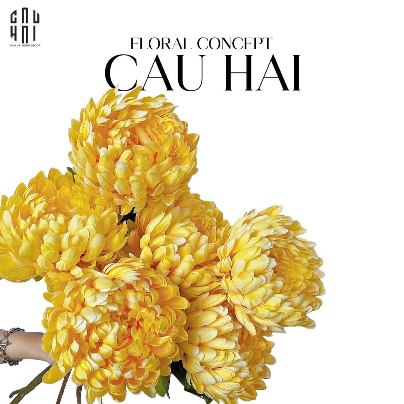 CÀNH CÚC MẪU ĐƠN VÀNG-CẬU HAI HOME DECOR