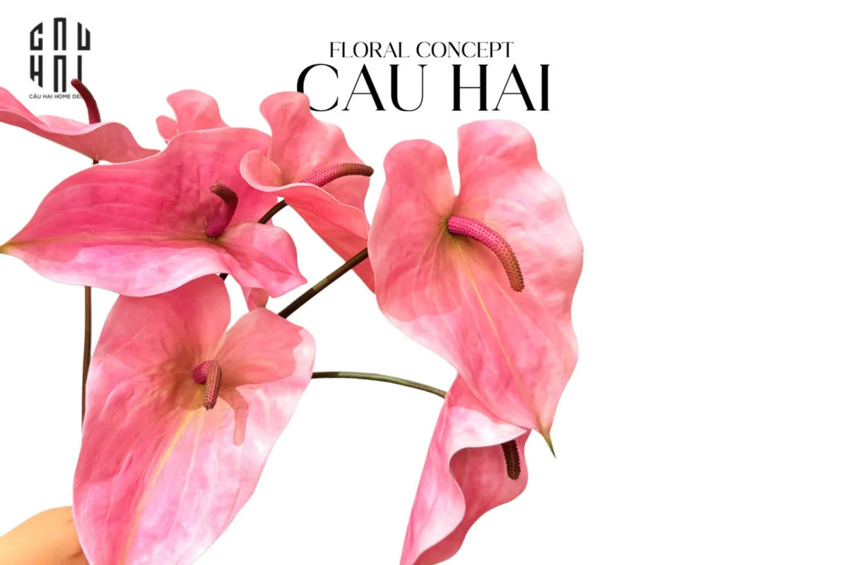 Cành Hoa Hồng Môn - Super Pink-Hoa Lụa-CẬU HAI HOME DECOR