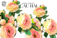 Cành Hoa Mẫu Đơn Peony Lactiflora - Baby Coral-CẬU HAI HOME DECOR