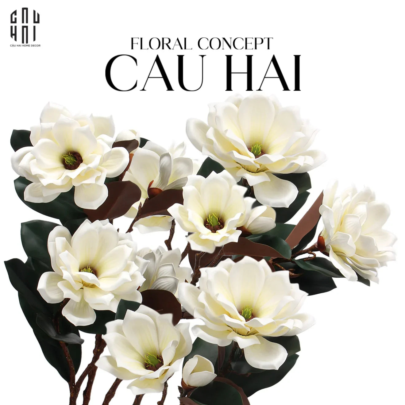 Cành Hoa Mộc Lan Minyulua De Magnolia -CẬU HAI HOME DECOR