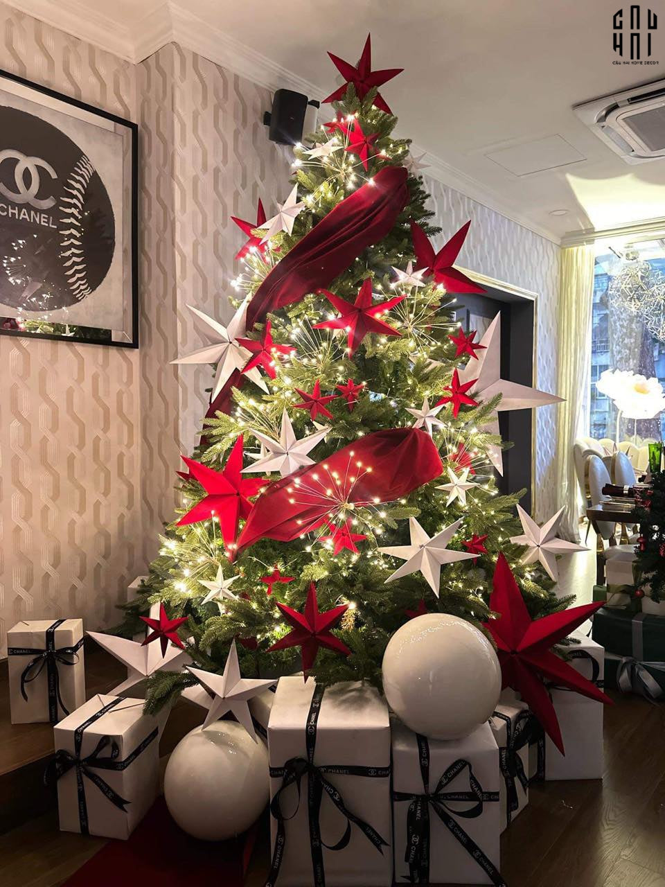 Cây Thông Giáng Sinh - Red Velvet Christmas Tree 2M4-TRANG TRÍ GIÁNG SINH-CẬU HAI HOME DECOR