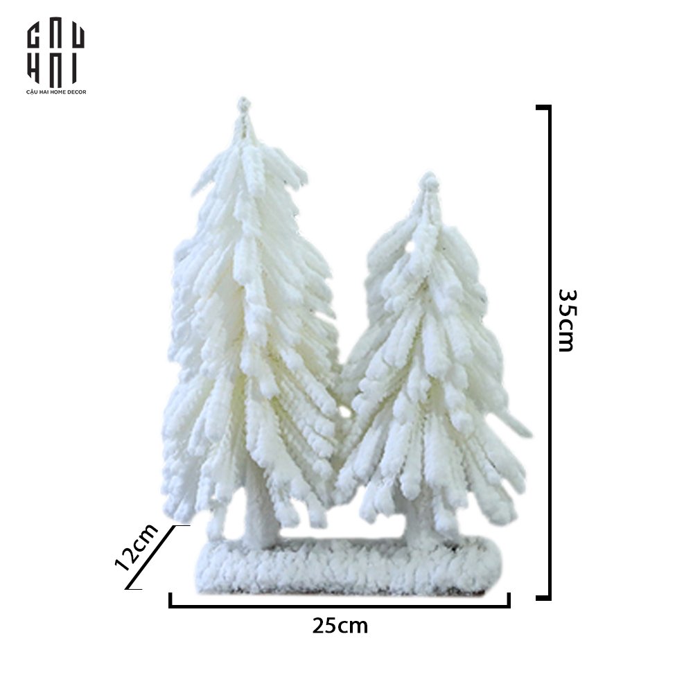 Cây Thông Giáng Sinh - Snowy Christmas Tree. (Hàng Tặng K Bán)-VẬT TƯ NỘI BỘ-CẬU HAI HOME DECOR