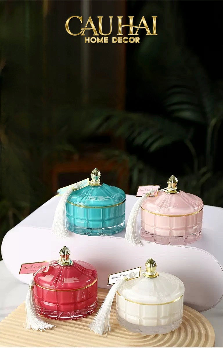 Lọ Crystal Mosaic Aqua/Onyx-CẬU HAI HOME DECOR