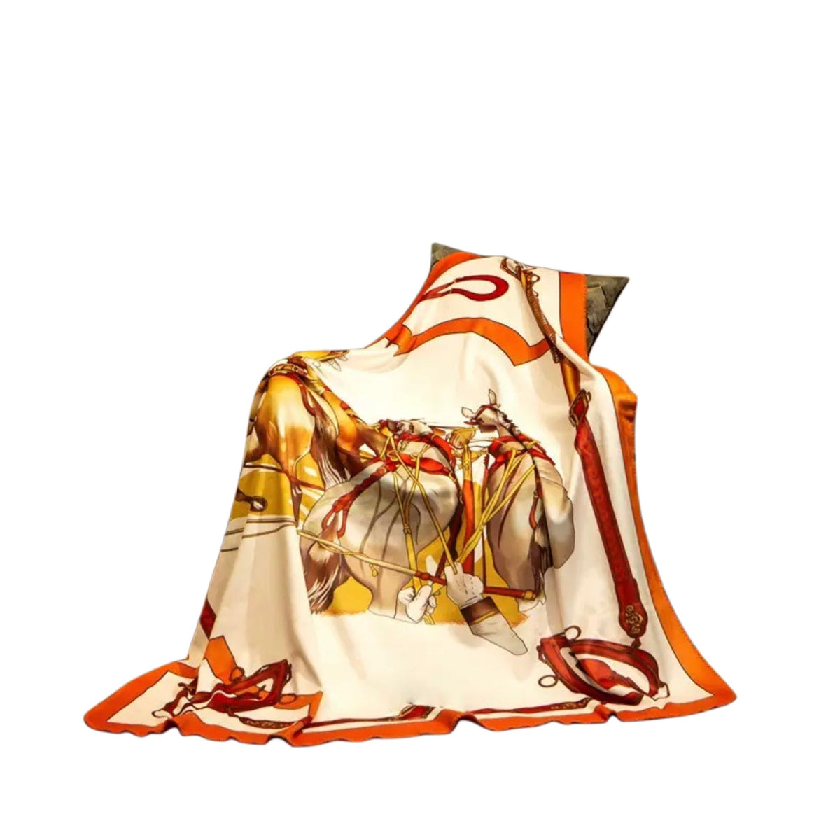 Chăn Blanket Velvet Équestre Saddle Amber 150x150-Chăn Blanket-Cậu Hai Home Decor-CẬU HAI HOME DECOR