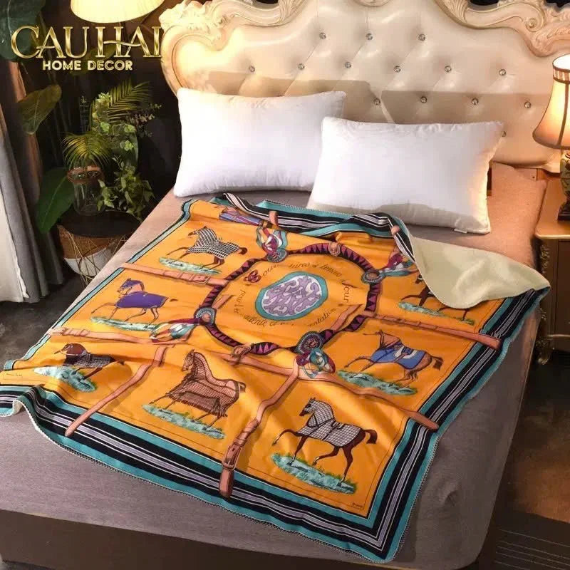 Chăn Cashmere 150 X 200 Couture - Chevaux D’Orange-CẬU HAI HOME DECOR