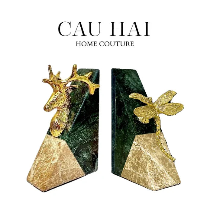 CHẶN SÁCH ĐÁ BRASSON MARBLE BOOKEND FW25-CẬU HAI HOME DECOR