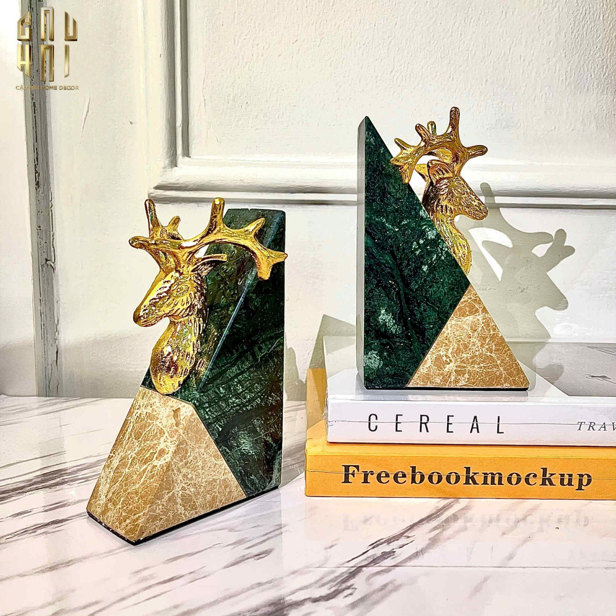 CHẶN SÁCH ĐÁ BRASSON MARBLE BOOKEND FW25-CẬU HAI HOME DECOR