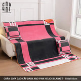 CHĂN SOFA CAO CẤP BLACK & PINK HELIOS VELVET BLANKET 150.-CẬU HAI HOME DECOR