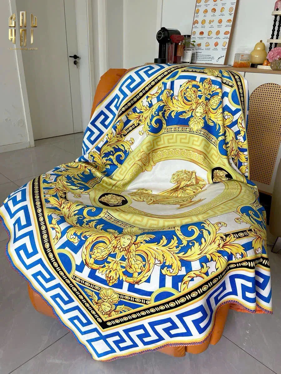 Chăn Sofa Cao Cấp Gold Line Barocco Velvet Blanket 150x150-CHĂN SOFA-CẬU HAI HOME DECOR