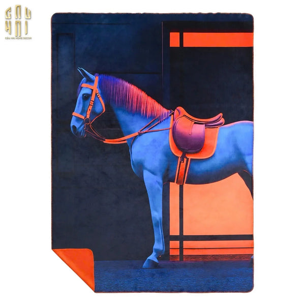 CHĂN SOFA MARINE STALLION VELVET BLANKET - 150X150-CẬU HAI HOME DECOR