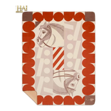 Maison Couture - Chăn Sofa Rouge l Velour  Équestre Médaillon  Velvet Blanket 150