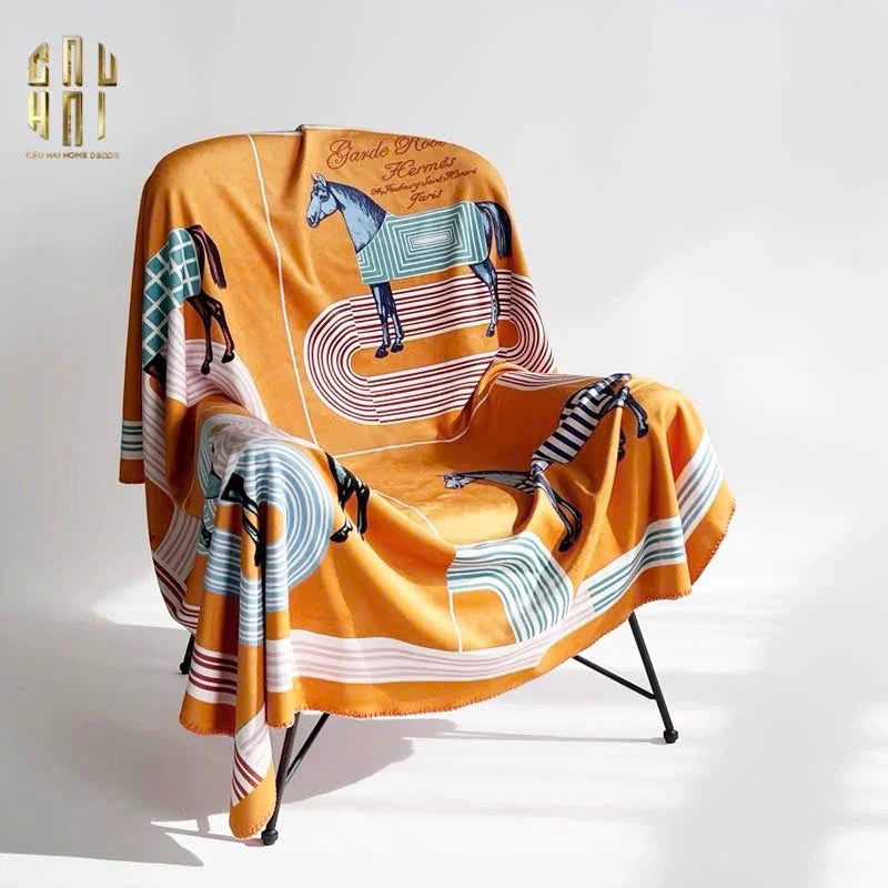 CHĂN SOFA NHUNG CAO CẤP STADE DE FRANCE - STADE DE FRANCE LUXURY VELVET BLANKET 150X150 CM-CẬU HAI HOME DECOR