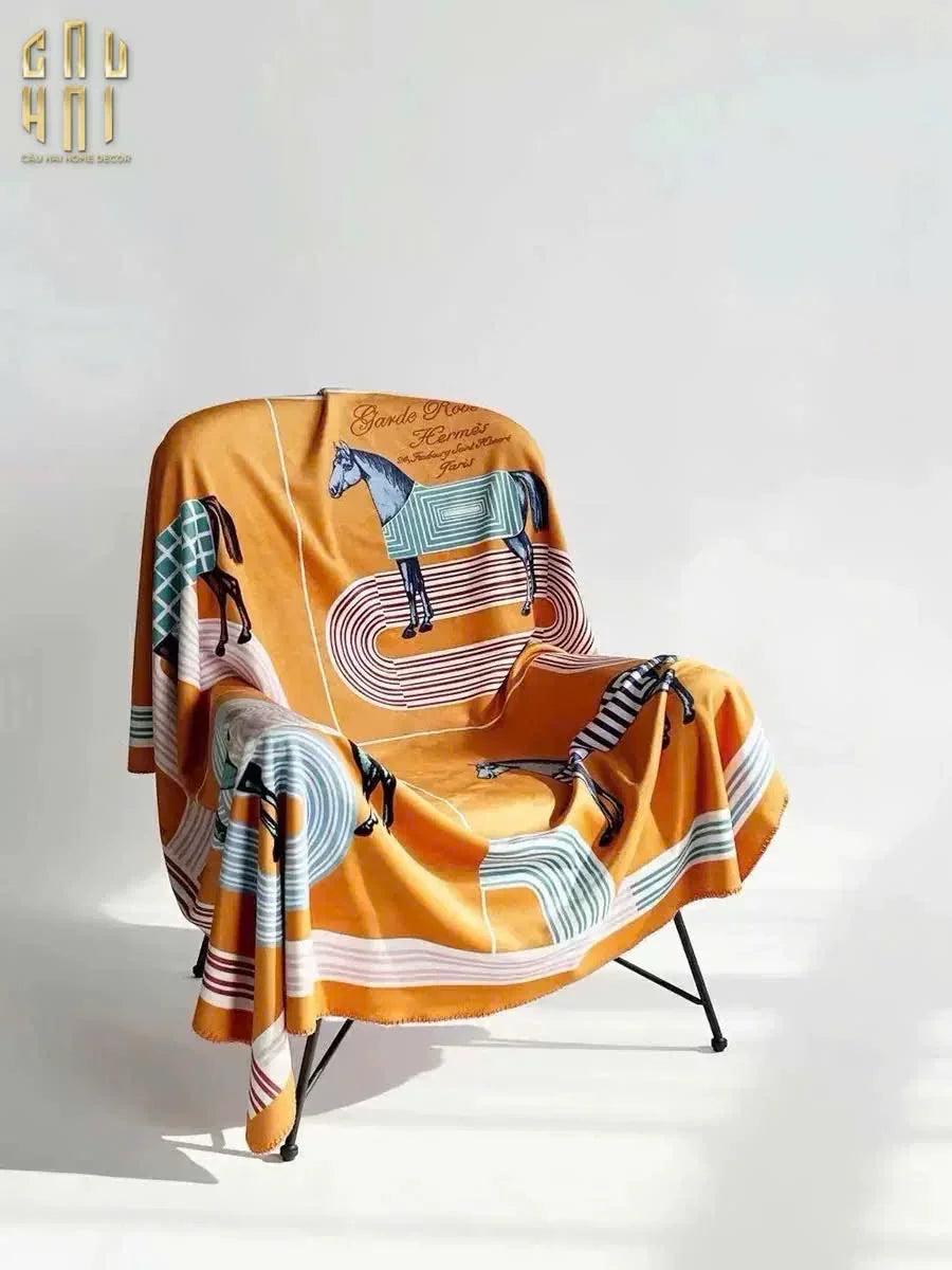 CHĂN SOFA NHUNG CAO CẤP STADE DE FRANCE - STADE DE FRANCE LUXURY VELVET BLANKET 150X150 CM-CẬU HAI HOME DECOR