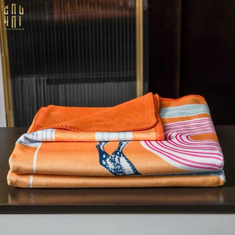 CHĂN SOFA NHUNG CAO CẤP STADE DE FRANCE - STADE DE FRANCE LUXURY VELVET BLANKET 150X150 CM-CẬU HAI HOME DECOR
