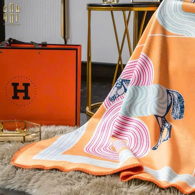 CHĂN SOFA NHUNG CAO CẤP STADE DE FRANCE - STADE DE FRANCE LUXURY VELVET BLANKET 150X150 CM-CẬU HAI HOME DECOR