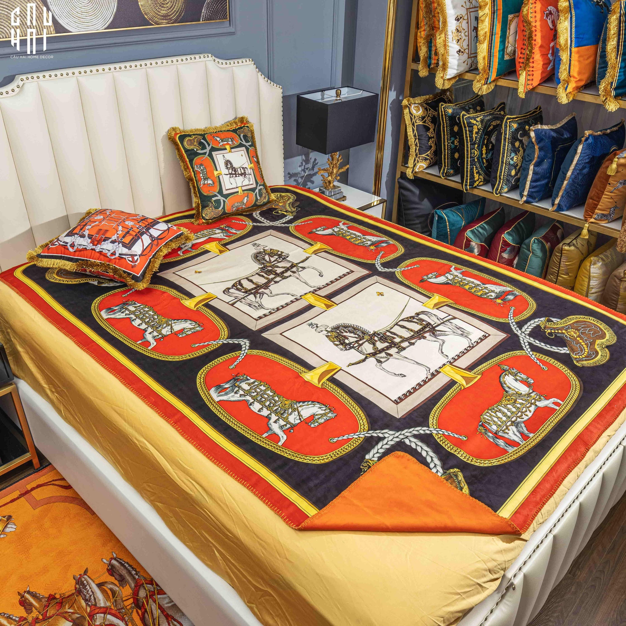 CHĂN SOFA NHUNG CAO CẤP - TWIN COURSIER LUXURY VELVET BLANKET 150X200 CM-CẬU HAI HOME DECOR