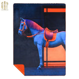 Chăn Sofa Nhung Hà Lan Marine Stallion Royale Bleu Velvet Blanket - 150X150-CẬU HAI HOME DECOR