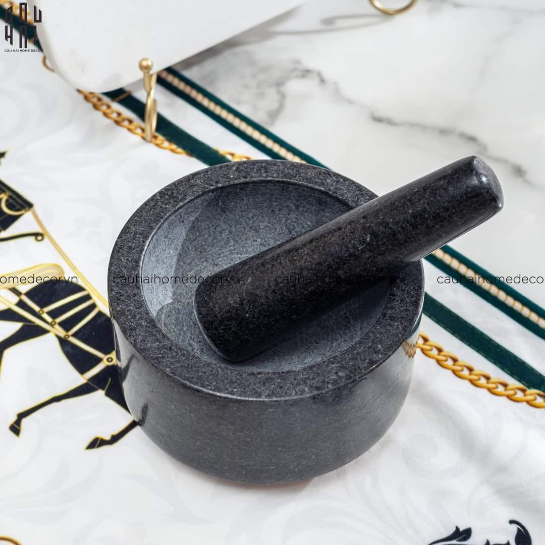 Cối Đá Black Marble Stone Ss25 14x8-PHỤ KIỆN BẾP-CẬU HAI HOME DECOR