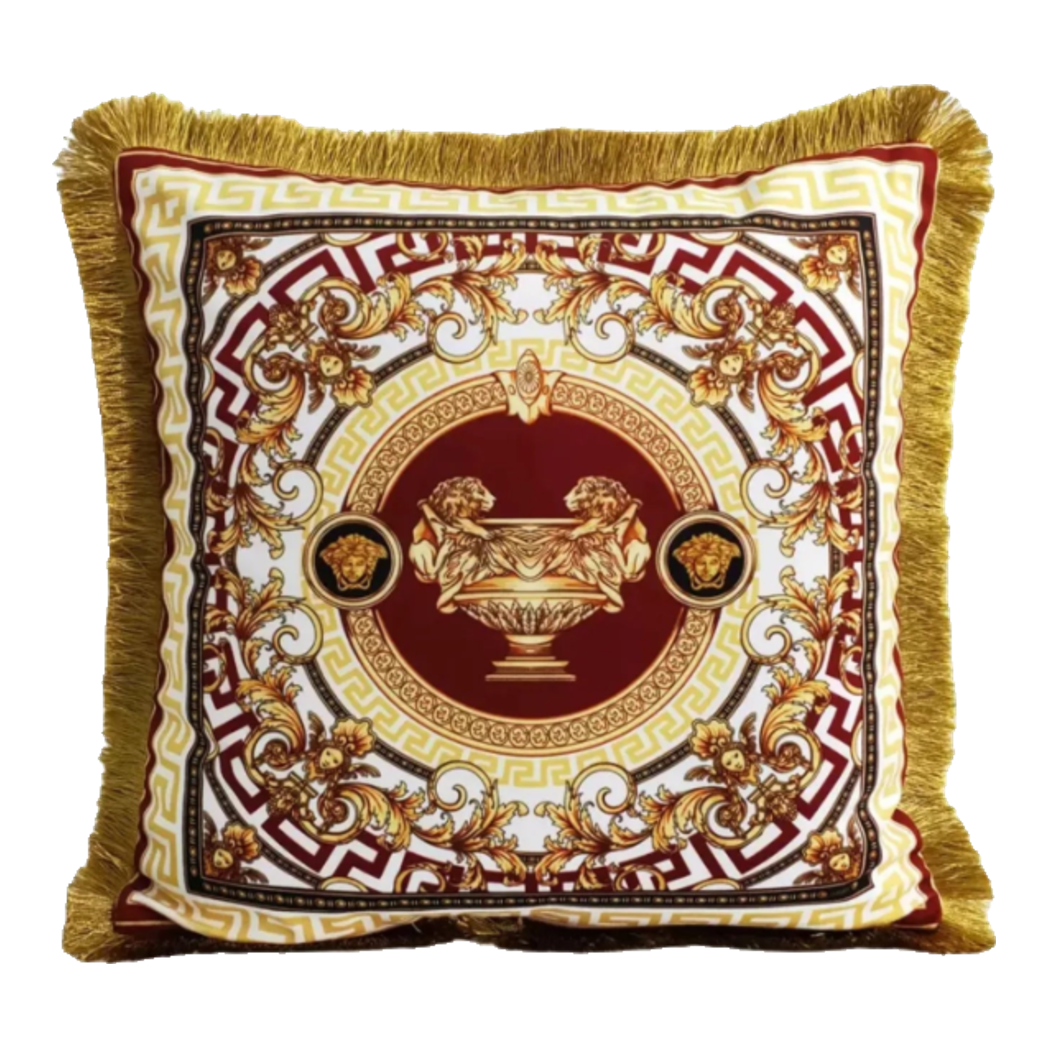 Maison Couture - Vỏ Gối Nhung Chenille V Class Medusa - La Coupe des Dieux - Crimson Rouge 45