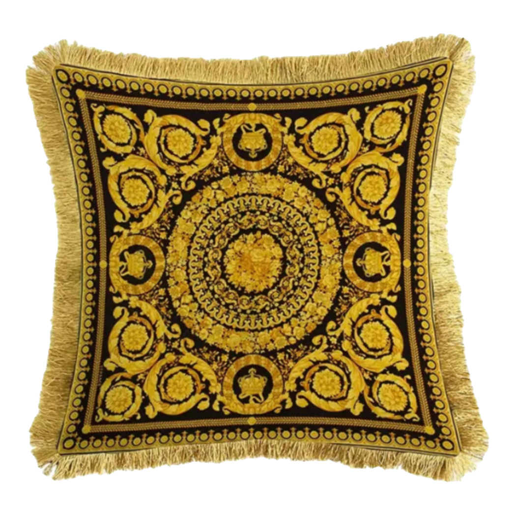 Maison Couture - Vỏ Gối Nhung Chenille Medusa V Class - Crete de Fleur - Noir Gold 45